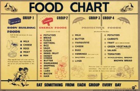 food groups in the 1950 diet diary